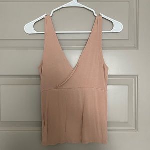 Nude/peachy wrap top